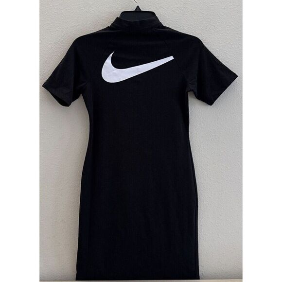 Nike CU5674-010 Womens Sz Small Black/Multi 1/4 Zip Sportswear Swoosh Dress NWOT - Picture 3 of 16